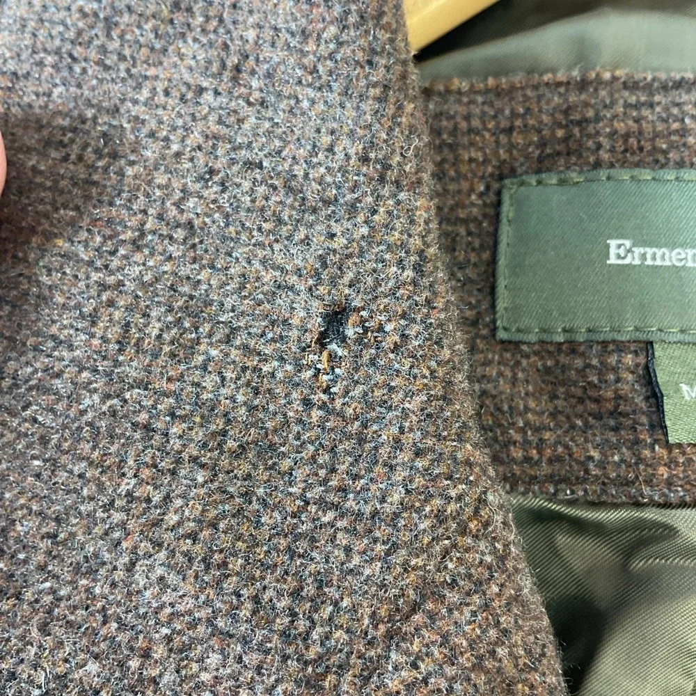 Ermenegildo Zegna Brown Tweed cashmere‎ blazer US 42 IT 52 Long Italy
